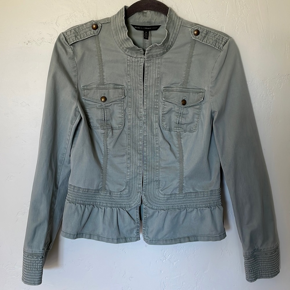 Gray/green stretchy cotton jacket from WHBM🌺